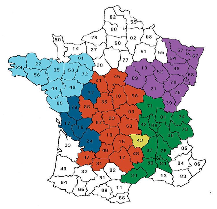 carte départements